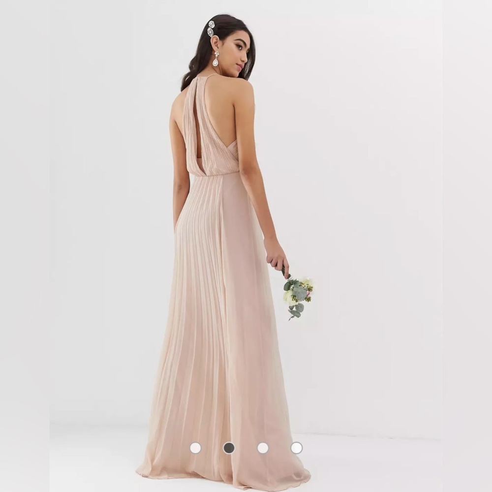 *NWT* ASOS DESIGN Tall Bridesmaid pinny maxi dress with ruched bodice